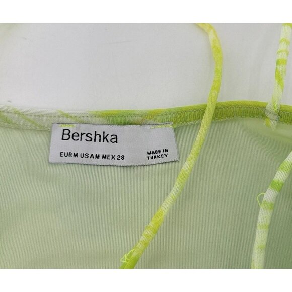 Bershka Mesh Palm Print Cami Mini‎ Dress Size M Summer Boho Festival - Picture 8 of 12